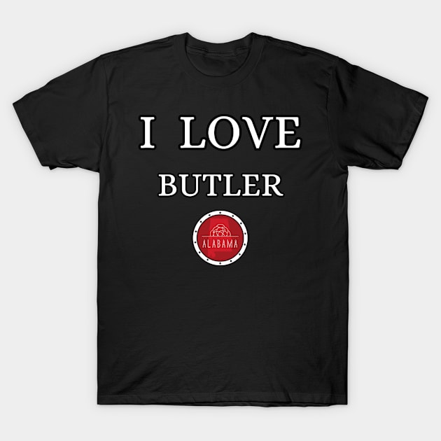 I LOVE BUTLER | Alabam county United state of america T-Shirt by euror-design